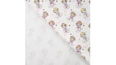 French Terry Print - Princess, Ecru