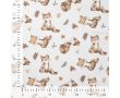 French Terry Print - Foxes, Off White