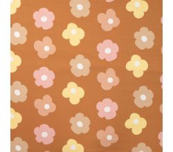 French Terry Print - Flowers, Caramel