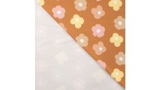 French Terry Print - Flowers, Caramel