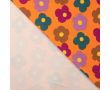 French Terry Brushed Print - Big Flowers, Orange