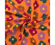 French Terry Brushed Print - Big Flowers, Orange