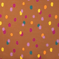 French Terry Brushed Print - Confetti, Caramel