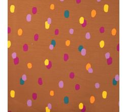 French Terry Brushed Print - Confetti, Caramel