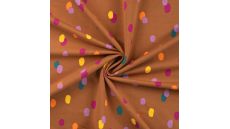 French Terry Brushed Print - Confetti, Caramel