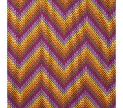 French Terry Brushed Print - Zig Zag Knit, Peach
