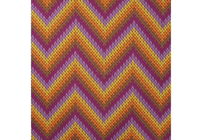French Terry Brushed Print - Zig Zag Knit, Peach