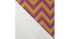 French Terry Brushed Print - Zig Zag Knit, Peach