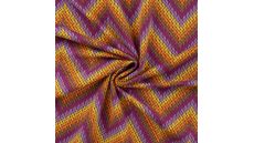 French Terry Brushed Print - Zig Zag Knit, Peach