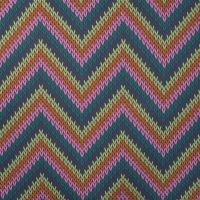 French Terry Brushed Print - Zig Zag Knit, Light Petrol