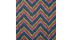 French Terry Brushed Print - Zig Zag Knit, Light Petrol