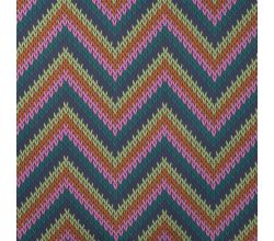 French Terry Brushed Print - Zig Zag Knit, Light Petrol