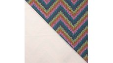 French Terry Brushed Print - Zig Zag Knit, Light Petrol