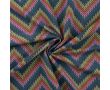 French Terry Brushed Print - Zig Zag Knit, Light Petrol