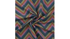 French Terry Brushed Print - Zig Zag Knit, Light Petrol