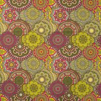 French Terry Brushed Print - Mandala Orient, Khaki