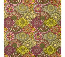 French Terry Brushed Print - Mandala Orient, Khaki