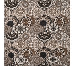 French Terry Brushed Print - Mandala Orient, Sand