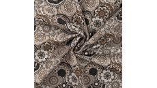 French Terry Brushed Print - Mandala Orient, Sand