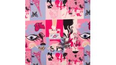 French Terry Print Brushed - Paris, Fuchsia