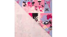 French Terry Print Brushed - Paris, Fuchsia