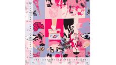 French Terry Print Brushed - Paris, Fuchsia