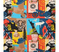 French Terry Print Brushed - USA, Denim