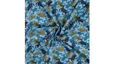 French Terry Print - Frogs, Denim