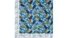 French Terry Print - Frogs, Denim