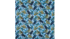 French Terry Print - Frogs, Denim