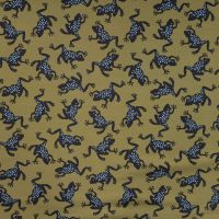 French Terry Print - Frogs, Khaki