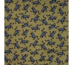 French Terry Print - Frogs, Khaki