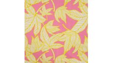 French Terry Print - Neon Leaves, Fuchsia