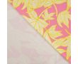 French Terry Print - Neon Leaves, Fuchsia