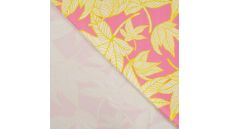 French Terry Print - Neon Leaves, Fuchsia