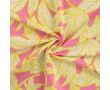 French Terry Print - Neon Leaves, Fuchsia