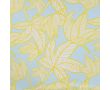 French Terry Print - Neon Leaves, Baby Blue