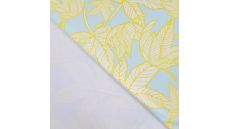 French Terry Print - Neon Leaves, Baby Blue