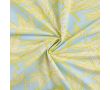 French Terry Print - Neon Leaves, Baby Blue