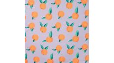 French Terry Print - Oranges, Dusty Lilac