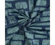 French Terry Print - Abstract Strokes, Denim