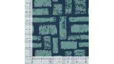 French Terry Print - Abstract Strokes, Denim