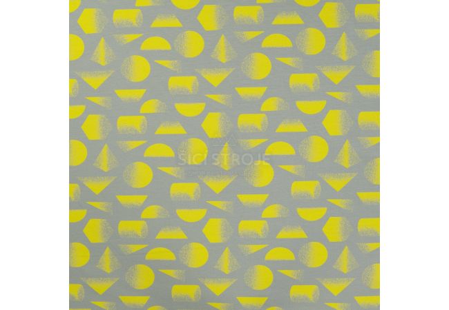 French Terry Print - Abstract Shapes, Army