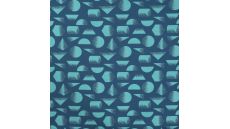 French Terry Print - Abstract Shapes, Denim