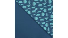 French Terry Print - Abstract Shapes, Denim