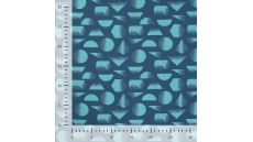 French Terry Print - Abstract Shapes, Denim