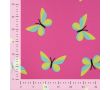 French Terry Print - Butterflies, Fuchsia