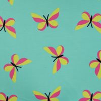 French Terry Print - Butterflies, Tiffany