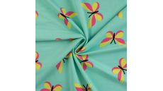 French Terry Print - Butterflies, Tiffany