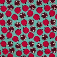 French Terry Print - Pomegranate, Tiffany